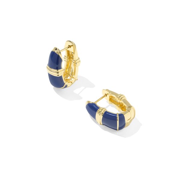 YGP DARK BLUE ENAMEL COURTNEY HUGGIE EARRINGS Meigs Jewelry Tahlequah, OK