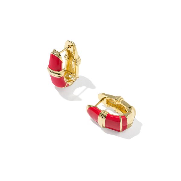 YGP RED ENAMEL COURTNEY HUGGIE EARRINGS Meigs Jewelry Tahlequah, OK