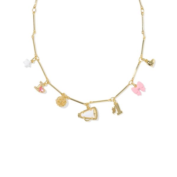 YGP PINK/WHITE MIX CHEER CHARM NECKLACE Meigs Jewelry Tahlequah, OK
