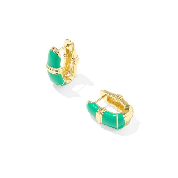YGP GREEN ENAMEL COURTNEY HUGGIE EARRINGS Meigs Jewelry Tahlequah, OK