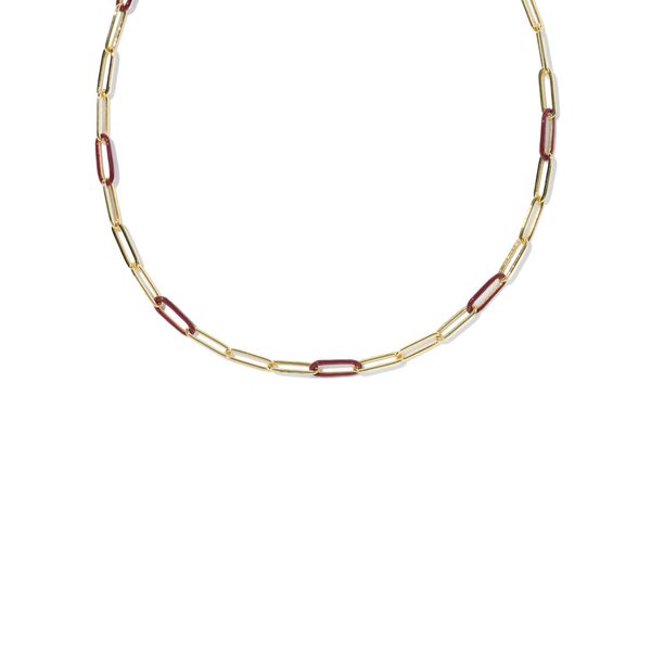 YGP BURGUNDY ENAMEL COURTNEY PAPERCLIP NECKLACE Meigs Jewelry Tahlequah, OK