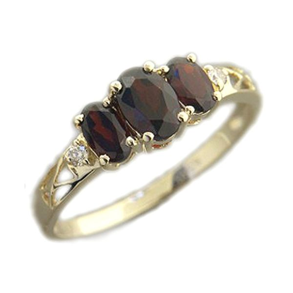 Garnet Three Stone Ring Meigs Jewelry Tahlequah, OK