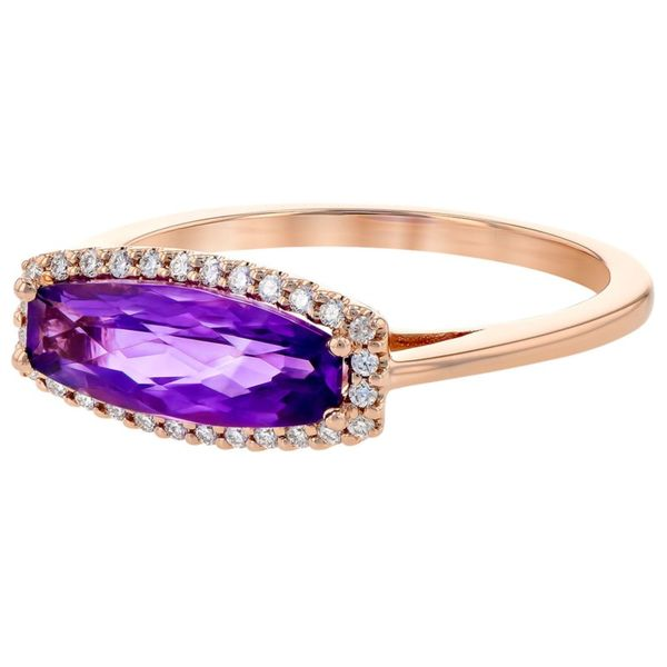 Amethyst & Diamond Halo Ring Image 2 Meigs Jewelry Tahlequah, OK