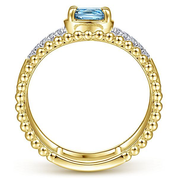 Gabriel & Co. Asymmetrical Blue Topaz Ring Image 2 Meigs Jewelry Tahlequah, OK