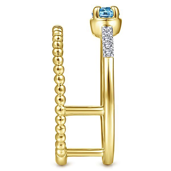 Gabriel & Co. Asymmetrical Blue Topaz Ring Image 3 Meigs Jewelry Tahlequah, OK