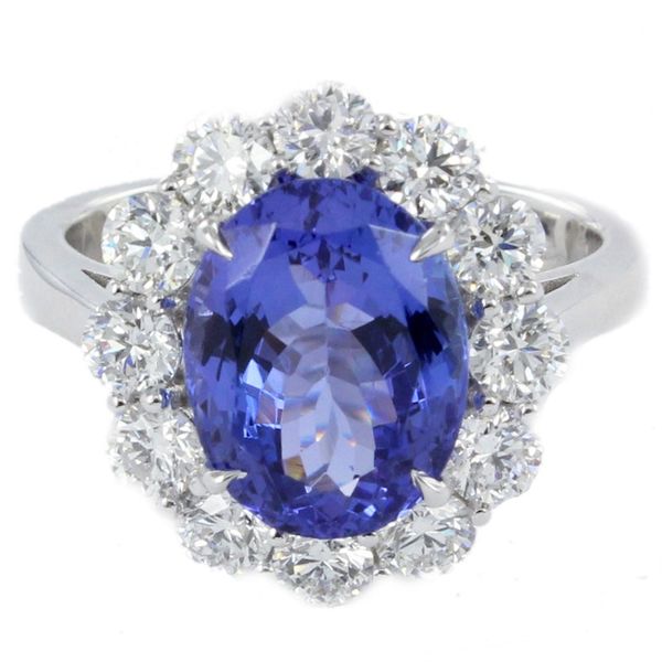 Tanzanite & Diamond Halo Custom Ring Meigs Jewelry Tahlequah, OK
