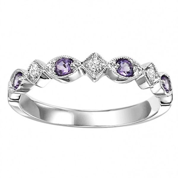 Amethyst & Diamond Stackable Band Meigs Jewelry Tahlequah, OK