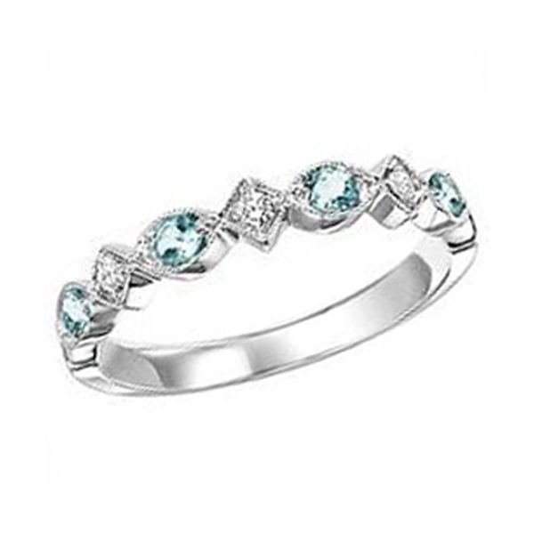 Aqua & Diamond Stackable Ring Meigs Jewelry Tahlequah, OK
