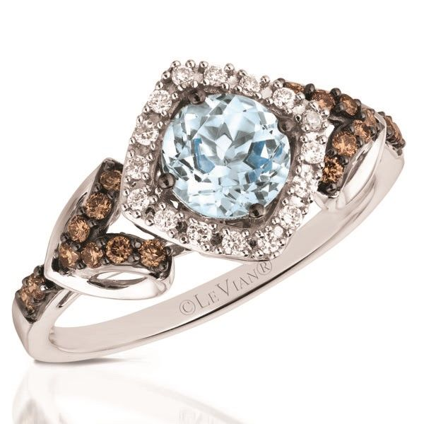 Le Vian Aquamarine & Chocolate Diamond Ring Meigs Jewelry Tahlequah, OK