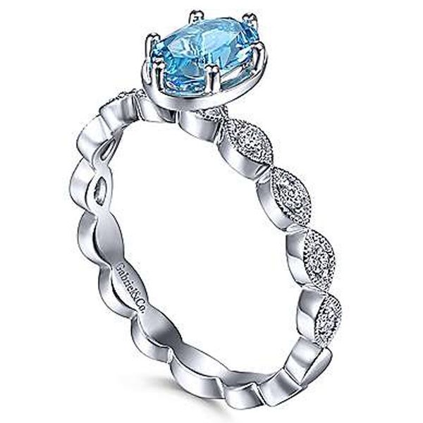 Gabriel & Co. Blue Topaz & Diamond Ring Image 2 Meigs Jewelry Tahlequah, OK