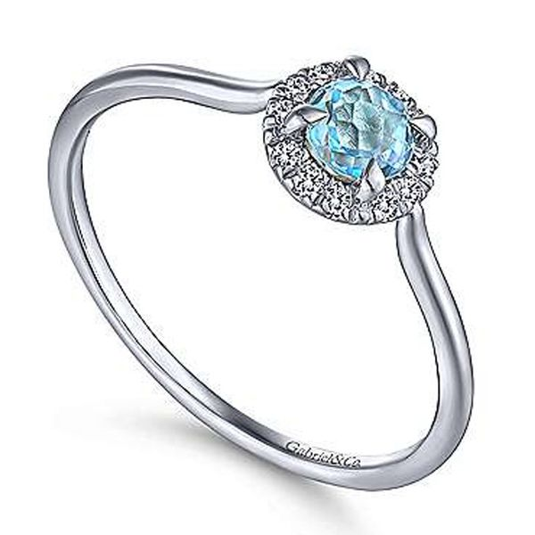 Gabriel & Co. Aqua & Diamond Ring Image 2 Meigs Jewelry Tahlequah, OK
