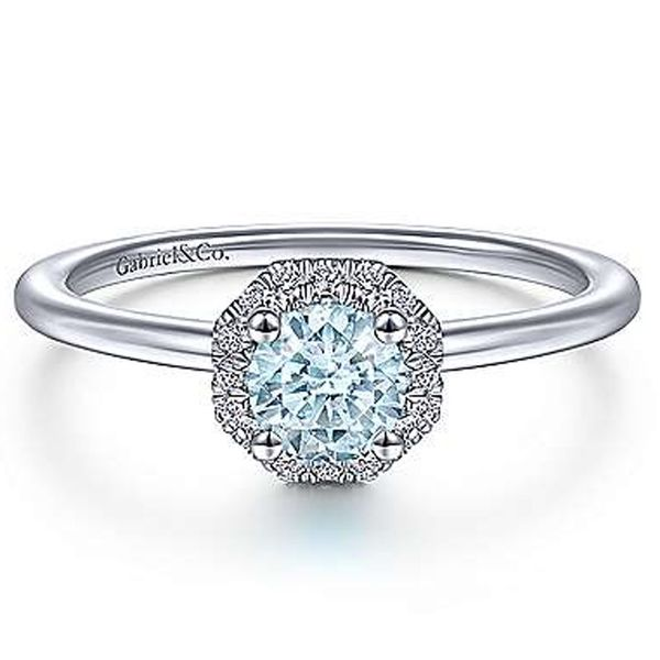 Gabriel & Co. Aqua & Diamond Ring Meigs Jewelry Tahlequah, OK