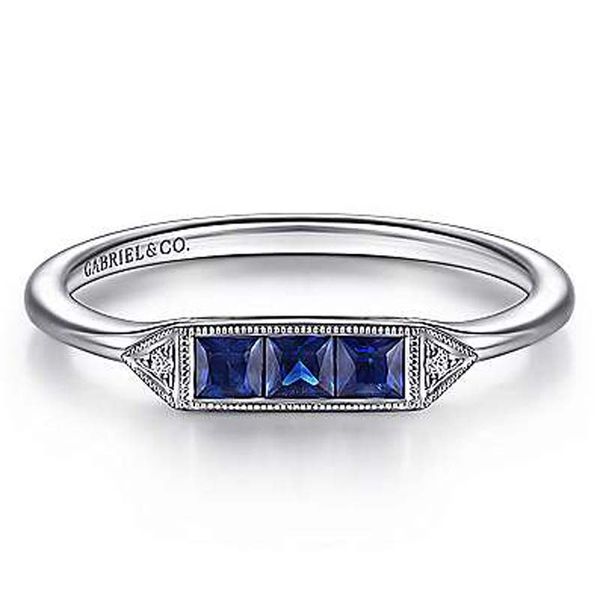 Sapphire & Diamond Stackable Band Meigs Jewelry Tahlequah, OK