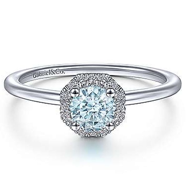 Gabriel & Co. Aqua & Diamond Ring Meigs Jewelry Tahlequah, OK