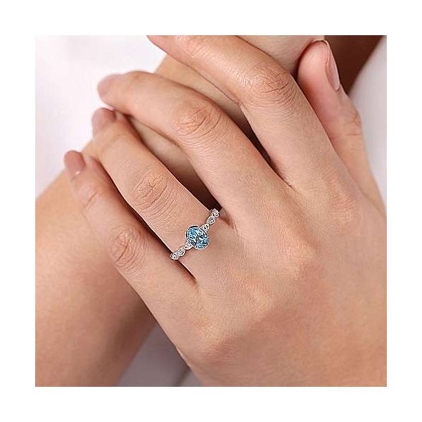 Gabriel & Co. Blue Topaz & Diamond Ring Image 3 Meigs Jewelry Tahlequah, OK