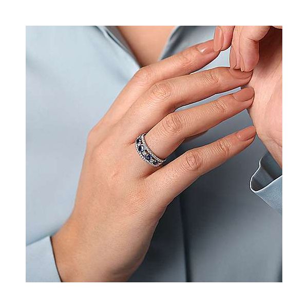 Gabriel & Co. Sapphire & Diamond Ring Image 2 Meigs Jewelry Tahlequah, OK