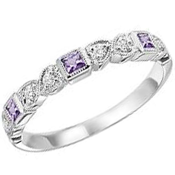 Amethyst & Diamond Stackable Band Meigs Jewelry Tahlequah, OK