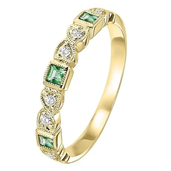 Emerald & Diamond Stackable Band Meigs Jewelry Tahlequah, OK