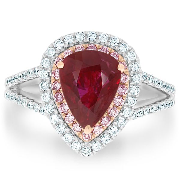 Ruby & Diamond Halo Ring Meigs Jewelry Tahlequah, OK