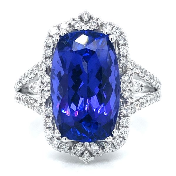 Tanzanite & Diamond Halo Ring Meigs Jewelry Tahlequah, OK