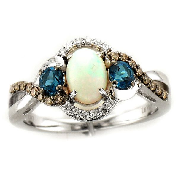 Le Vian Opal, Blue Topaz & Diamond Ring Image 2 Meigs Jewelry Tahlequah, OK