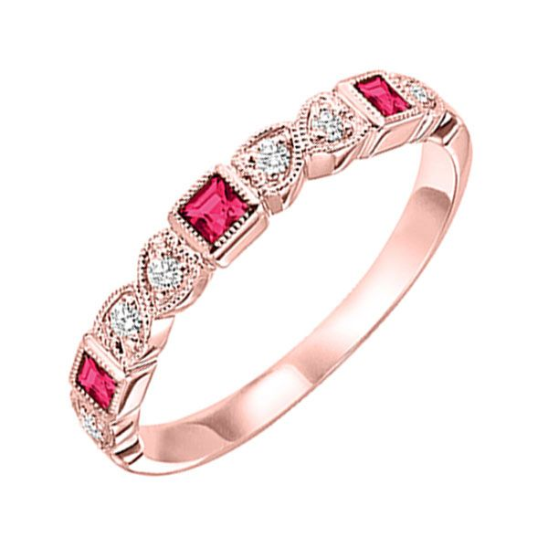 Ruby & Diamond Rose Gold Stackable Band Meigs Jewelry Tahlequah, OK