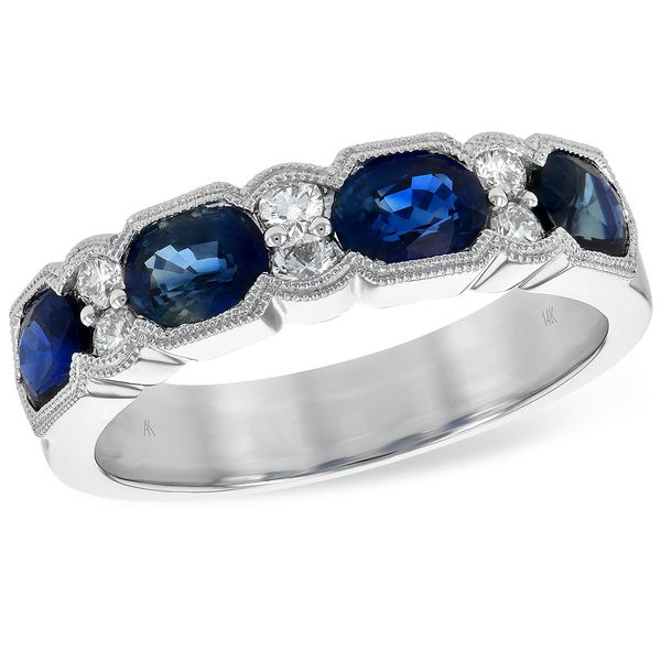 Sapphire & Diamond Milgrain Ring Meigs Jewelry Tahlequah, OK