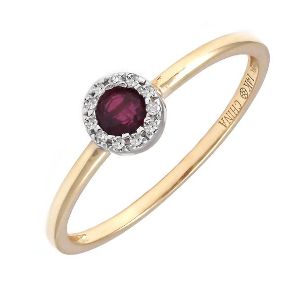14K Yellow Gold Round Bezel Ruby Ring Meigs Jewelry Tahlequah, OK
