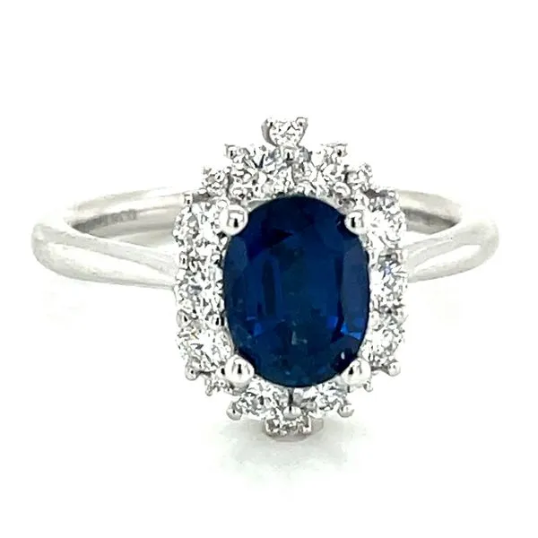 14K White Gold Sapphire and Diamond Ring Image 2 Meigs Jewelry Tahlequah, OK