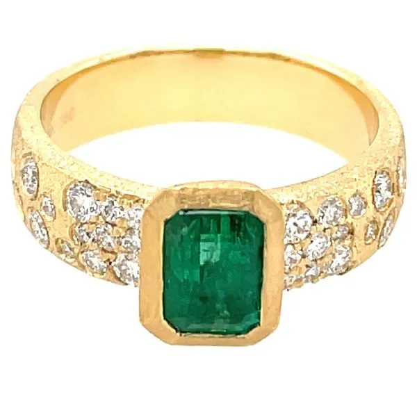 Yellow Gold Emerald & Diamond Ring Meigs Jewelry Tahlequah, OK