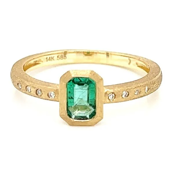 Yellow Gold Emerald & Diamond Ring Meigs Jewelry Tahlequah, OK