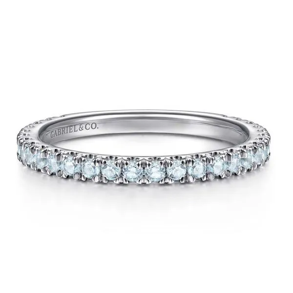 Gabriel & Co. White Gold Sky Blue Topaz Stackable Band Meigs Jewelry Tahlequah, OK