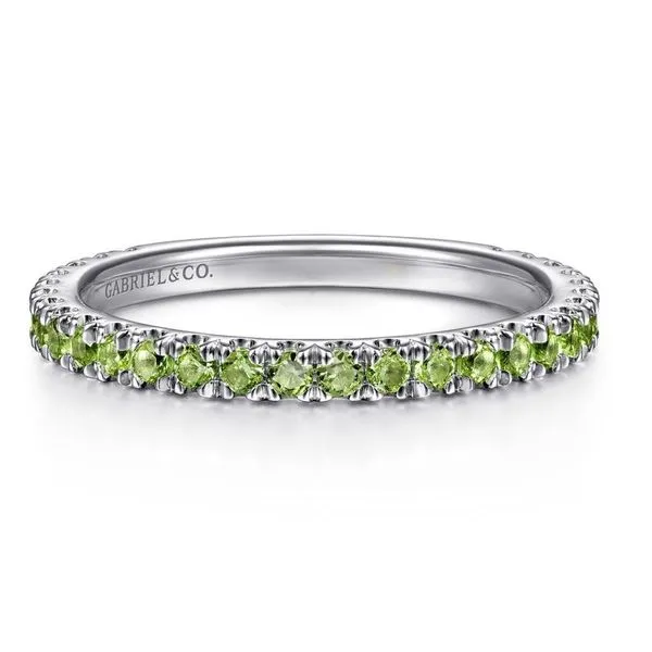 Gabriel & Co. White Gold Peridot Stackable Band Meigs Jewelry Tahlequah, OK