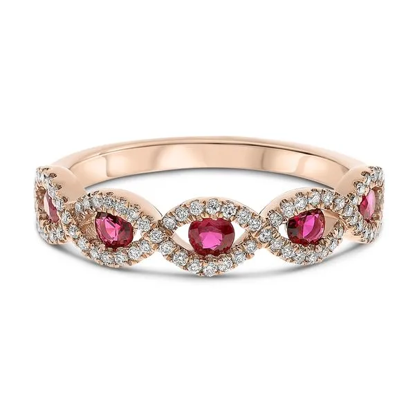 Ruby & Diamond Rose Gold Band Meigs Jewelry Tahlequah, OK