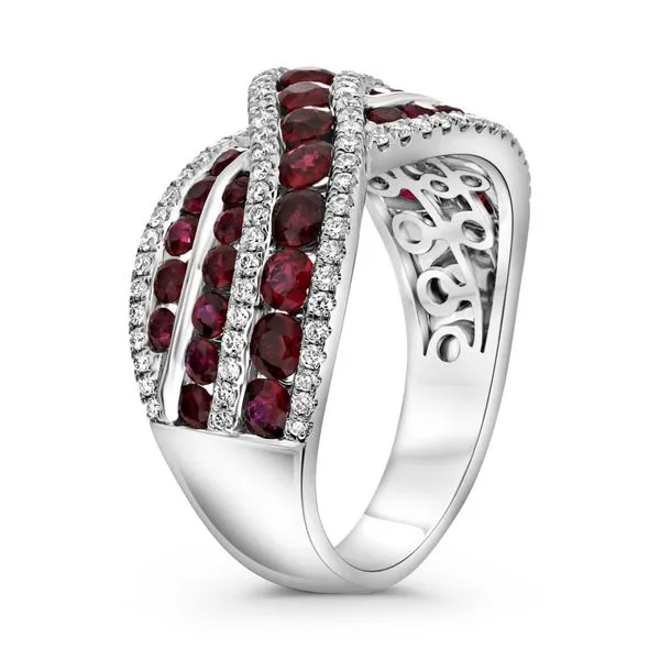 Ruby & Diamond Cris-Cross Ring Image 3 Meigs Jewelry Tahlequah, OK