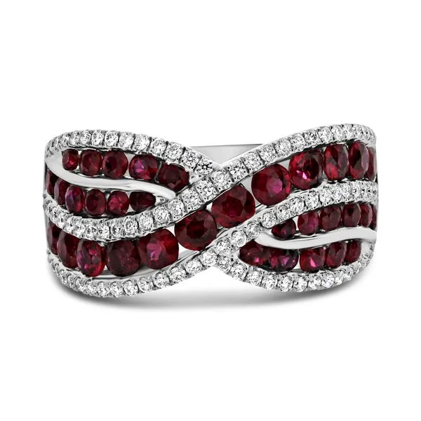 Ruby & Diamond Cris-Cross Ring Meigs Jewelry Tahlequah, OK