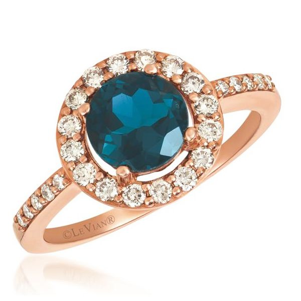 Le Vian Blue Topaz & Diamond Halo Ring Meigs Jewelry Tahlequah, OK