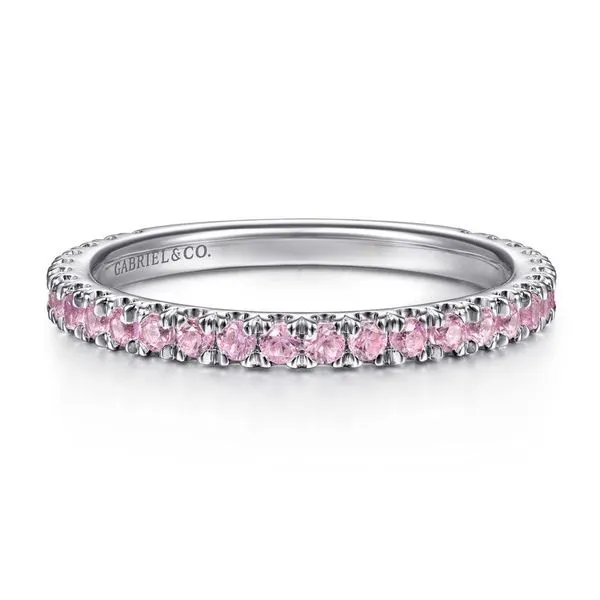 Gabriel & Co. White Gold Pink Sapphire Stackable Band Meigs Jewelry Tahlequah, OK