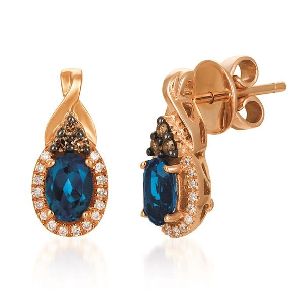 Le Vian Blue Topaz & Chocolate Diamonds Earrings Meigs Jewelry Tahlequah, OK