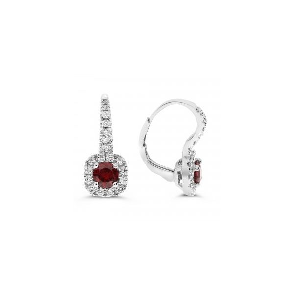 Ruby & Diamond Leverback Earrings Meigs Jewelry Tahlequah, OK