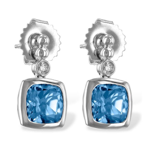 Blue Topaz & Diamond Dangle Earrings Meigs Jewelry Tahlequah, OK