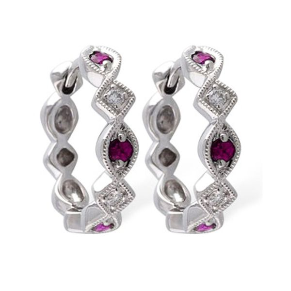 Ruby & Diamond Hoops Meigs Jewelry Tahlequah, OK