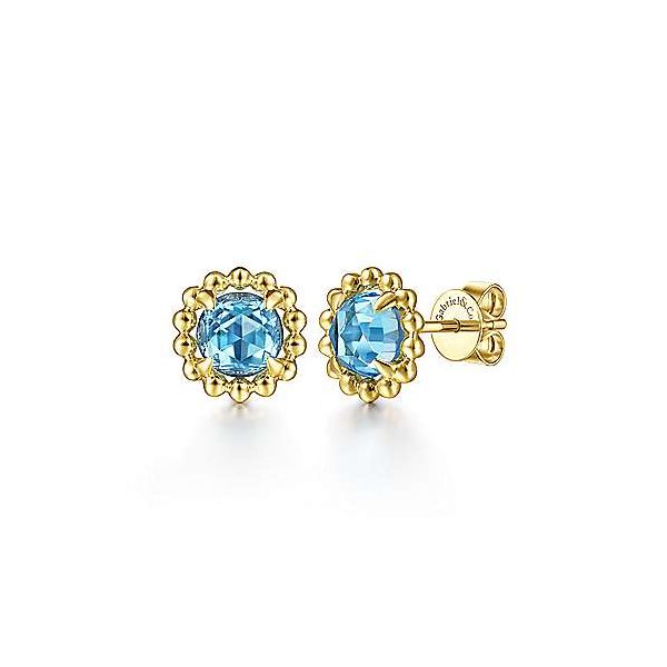 Gabriel & Co. Blue Topaz Stud Earrings Meigs Jewelry Tahlequah, OK
