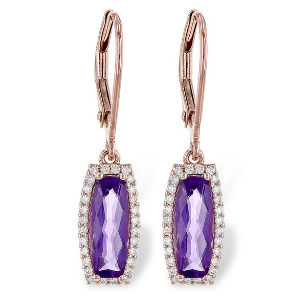 Amethyst & Diamond Dangle Earrings Meigs Jewelry Tahlequah, OK