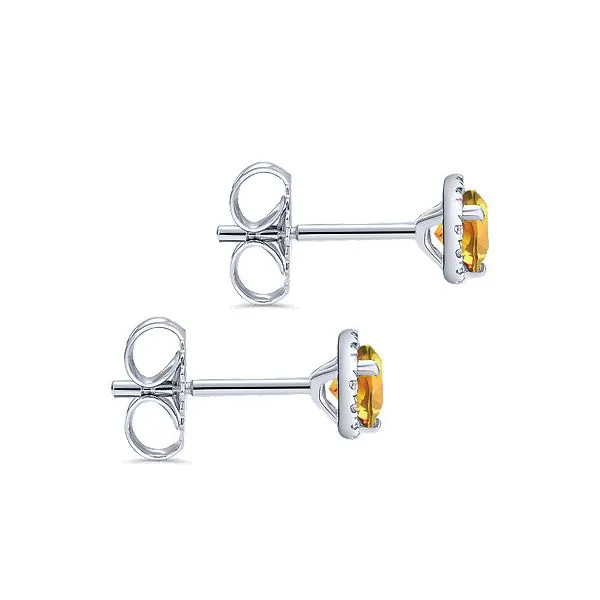 Gabriel & Co. Citrine & Diamond Stud Earrings Image 2 Meigs Jewelry Tahlequah, OK