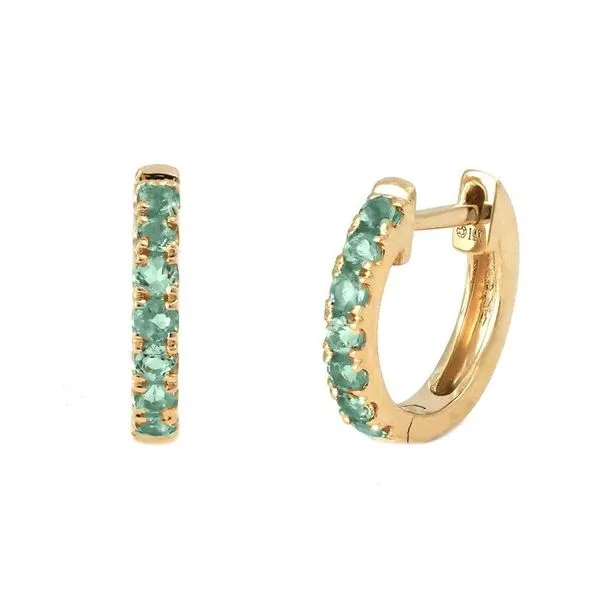 14K Yellow Gold Fashion/Hoop Round Prong Green Garnet Earrings Meigs Jewelry Tahlequah, OK