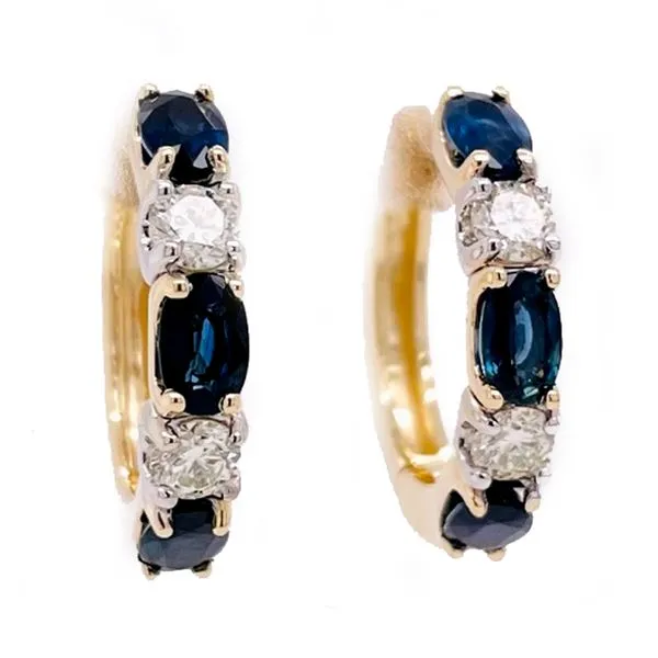 Sapphire & Diamond Hoop Earrings Meigs Jewelry Tahlequah, OK