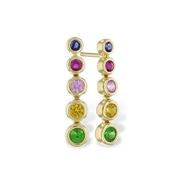 14K Yellow Gold Multi-Colored Drop Earrings Meigs Jewelry Tahlequah, OK