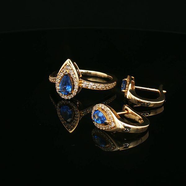 14KY .16DTW/.45SAPH LBACK EARRINGS Image 2 Meigs Jewelry Tahlequah, OK