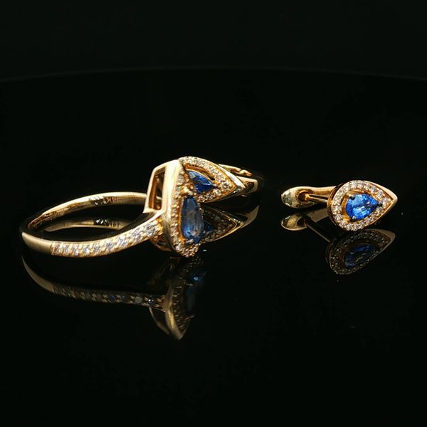 14KY .16DTW/.45SAPH LBACK EARRINGS Image 3 Meigs Jewelry Tahlequah, OK